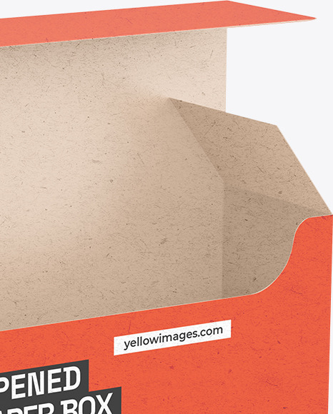 Opened Kraft Paper Box Mockup