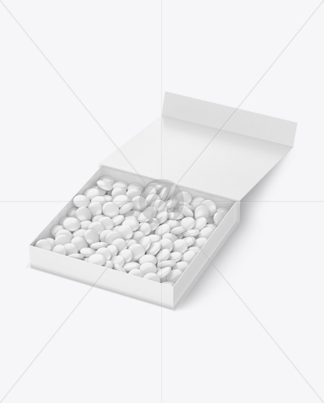 Opened Box With Dragee Mockup