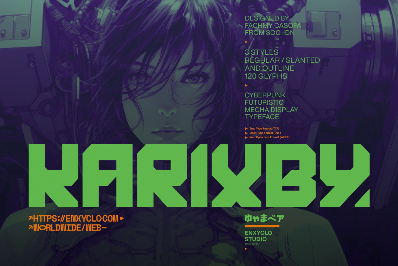 KARIXBY - Futuristic Cyberpunk Sci-Fi Modern Display Font