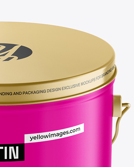 Matte Popcorn Tin Bucket Mockup