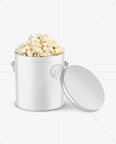 Matte Popcorn Tin Bucket Mockup