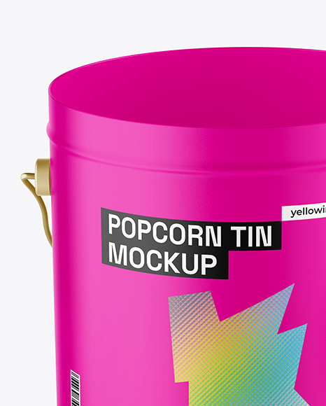 Matte Popcorn Tin Bucket Mockup