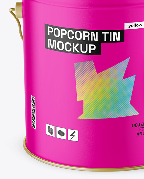 Matte Popcorn Tin Bucket Mockup