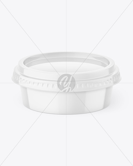 Glossy Plastic Round Cup Container Mockup