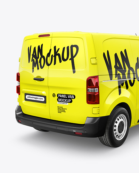 Panel Van Mockup - Back Half Side View