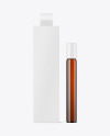 Amber Cosmetic Roller Bottle w/ Box Mockup