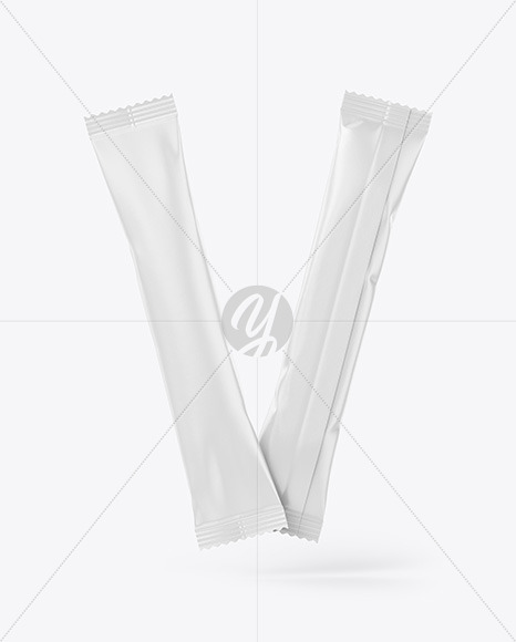 Two Matte Stick Sachets Mockup