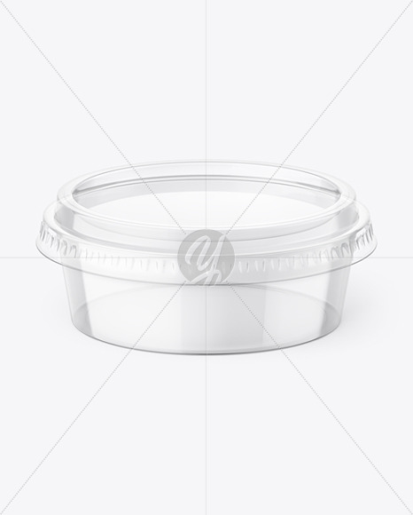 Transparent Plastic Round Cup w/ Cap Mockup