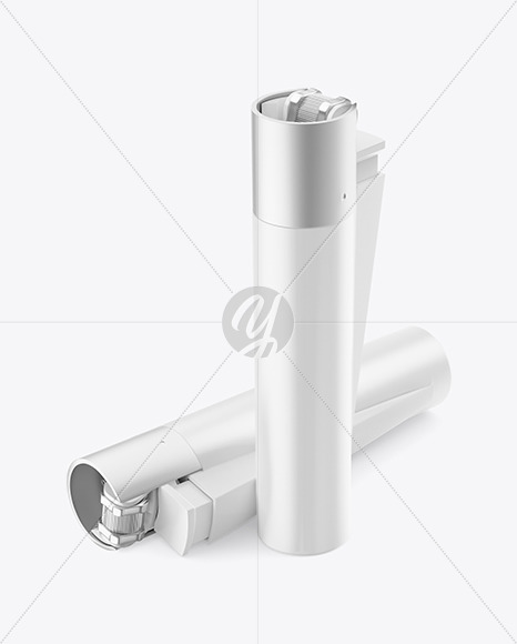 Two Matte Plastic Lighters Mockup