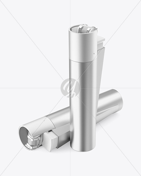 Two Metallic Lighters Mockup