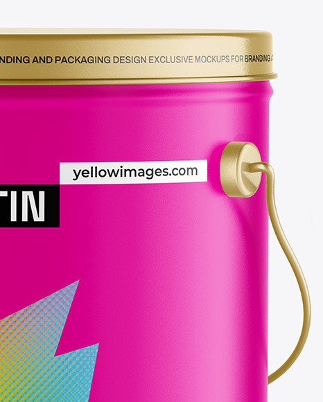 Matte Popcorn Tin Bucket Mockup