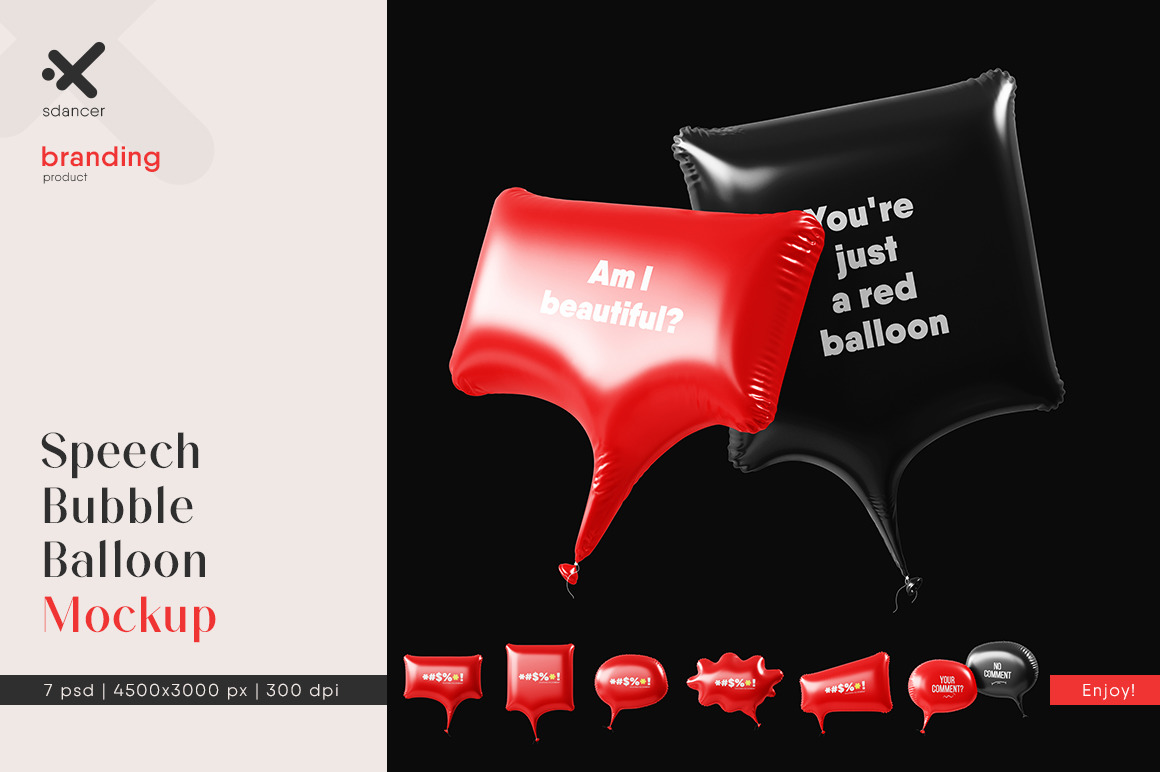 Speech Bubble Balloon Mockup Speech Bubble Balloon Mockup