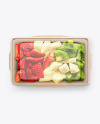 Paper Food Container With Mixed Fruits Mockup