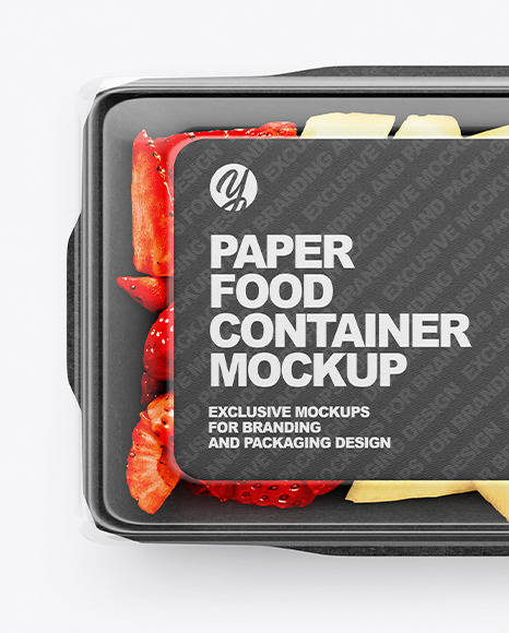 Paper Food Container With Mixed Fruits Mockup