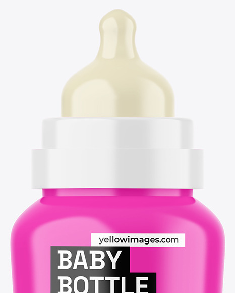 Glossy Baby Bottle Mockup