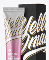 Metallic Cosmetic Tube with Box Mockup