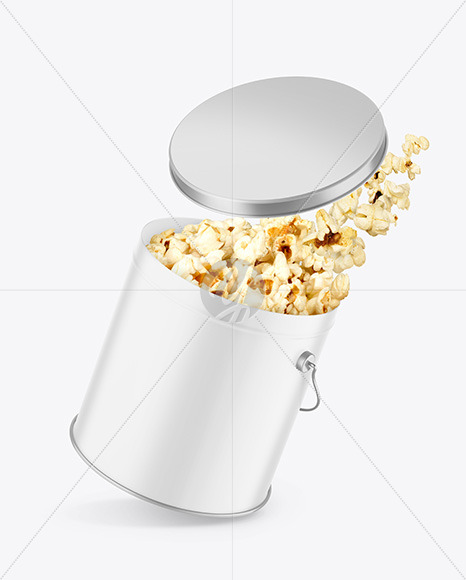 Matte Popcorn Tin Bucket Mockup