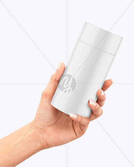 Kraft Tube in a Hand Mockup