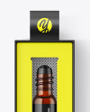 Amber Cosmetic Roller Bottle In Box Mockup Amber Cosmetic Roller Bottle In Box Mockup