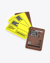 Plastic Cards Stack w/ Leather Tag Mockup