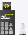 Frosted Glass Cosmetic Roller Bottle w/ Box Mockup