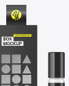 Clear Glass Cosmetic Roller Bottle w/ Box Mockup