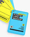 Plastic Cards Stack w/ Plastic Tag Mockup