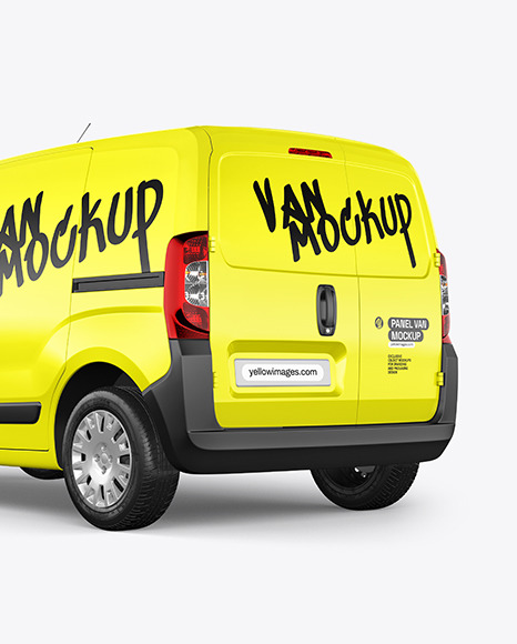 Panel Van Mockup - Back Half Side View