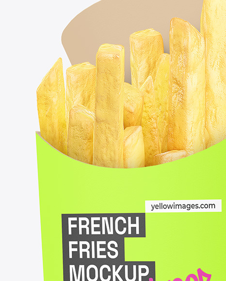 Paper French Fries Packaging Mockup