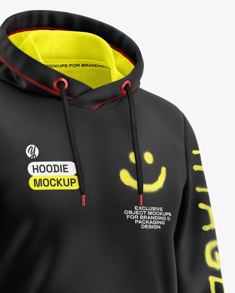 Hoodie Mockup - Front Half Side View