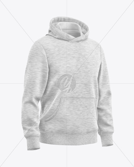 Melange Hoodie Mockup - Front Half Side View