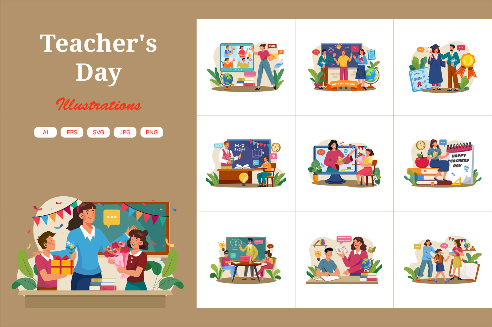 M602_Teacher&#039;s Day Illustration Pack