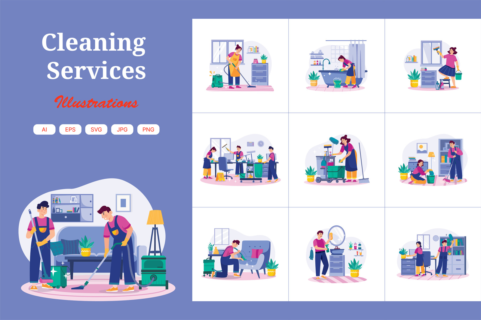 M606_Cleaning Services Illustration Pack M606_Cleaning Services Illustration Pack