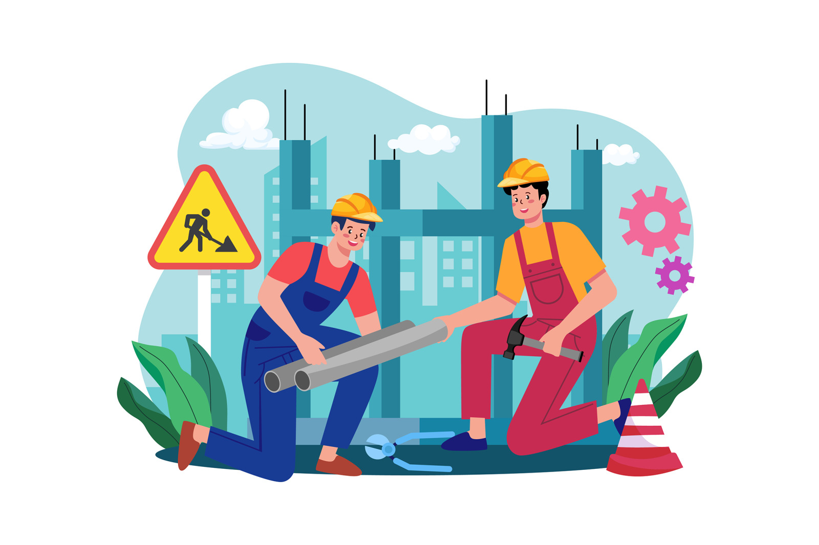 M607_Construction Services Illustration Pack M607_Construction Services Illustration Pack