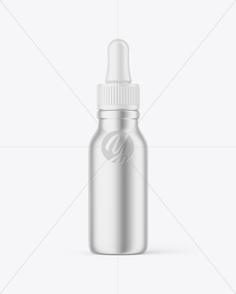 Metallized Plastic Dropper Bottle Mockup