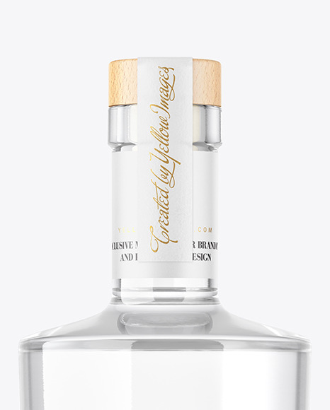 Clear Glass Dry Gin Bottle Mockup