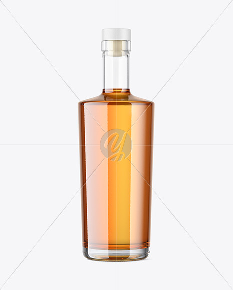 Clear Glass Whiskey Bottle Mockup