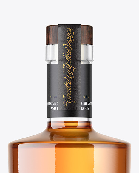 Clear Glass Whiskey Bottle Mockup Clear Glass Whiskey Bottle Mockup