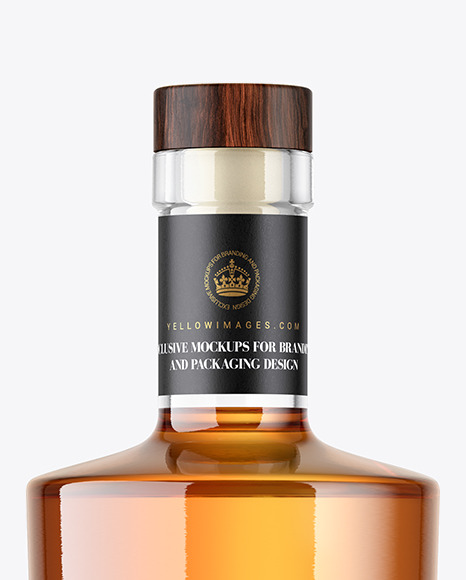 Clear Glass Whiskey Bottle Mockup Clear Glass Whiskey Bottle Mockup