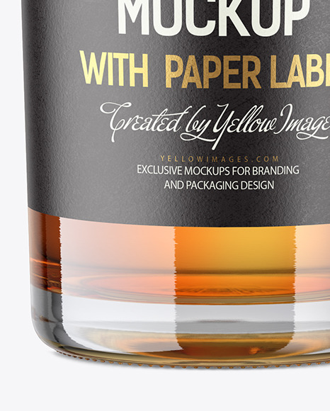 Clear Glass Whiskey Bottle Mockup