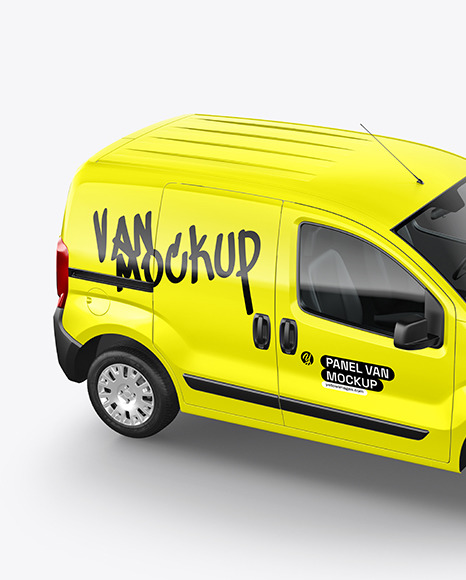 Panel Van Mockup - Half Side View (High-Angle Shot)