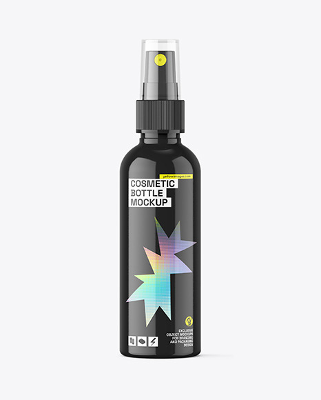 Glossy Cosmetic Spray Bottle Mockup