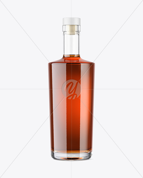 Clear Glass Cognac Bottle Mockup