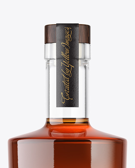 Clear Glass Cognac Bottle Mockup