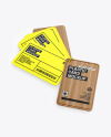 Plastic Cards Stack w/ Wooden Tag Mockup