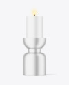 Candle with Metallic Stand Mockup