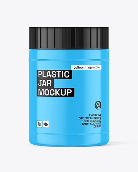 Glossy Plastic Jar Mockup