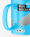 Three Matte Mugs Mockup