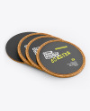 4 Cork Beverage Coasters Mockup