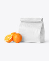 Kraft Bag with Oranges Mockup